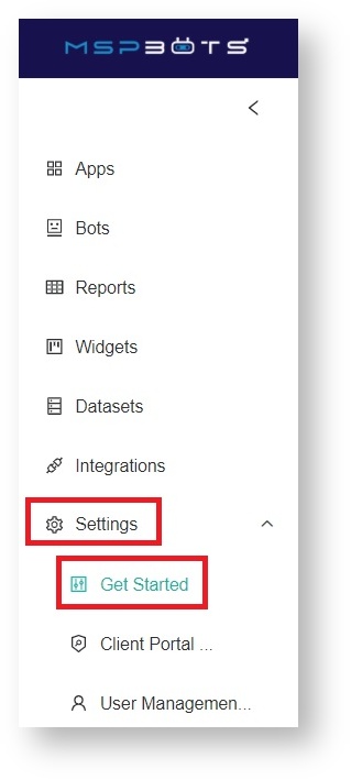 Settings Get Started