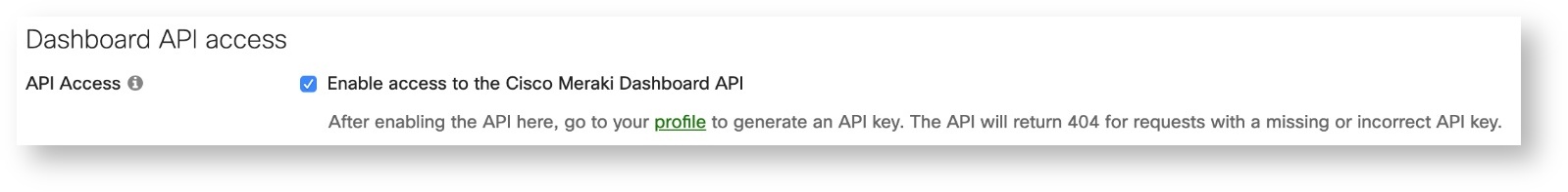 Meraki API access