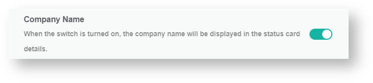 option to show company name in status